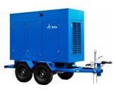 ТСС ЭД-100-Т400-2РПМ20 в погодозащитном кожухе на прицепе с АВР
